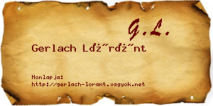 Gerlach Lóránt névjegykártya